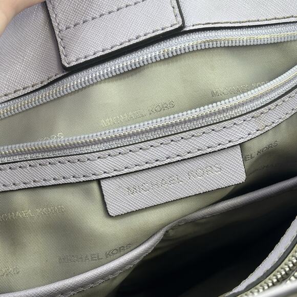 MICHAEL KORS Cynthia Convertible Satchel Purple Crossbody Dual Chain Handles - Picture 13 of 14